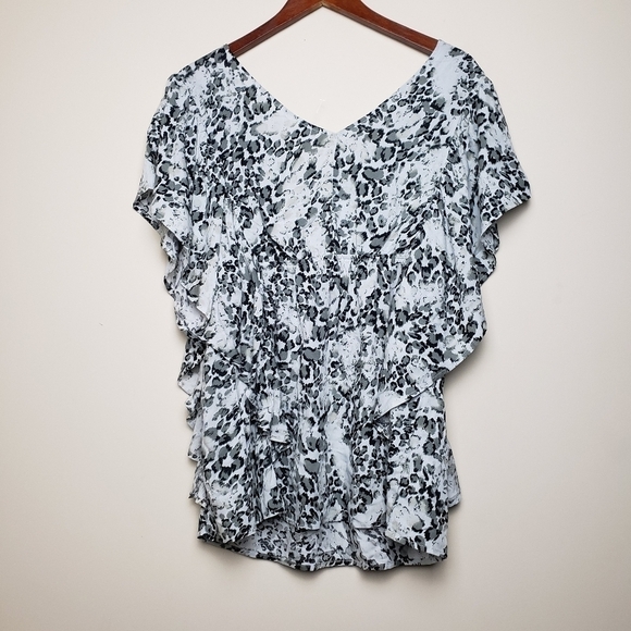 KORI America Ruched Ruffle Blouse - Picture 2 of 9